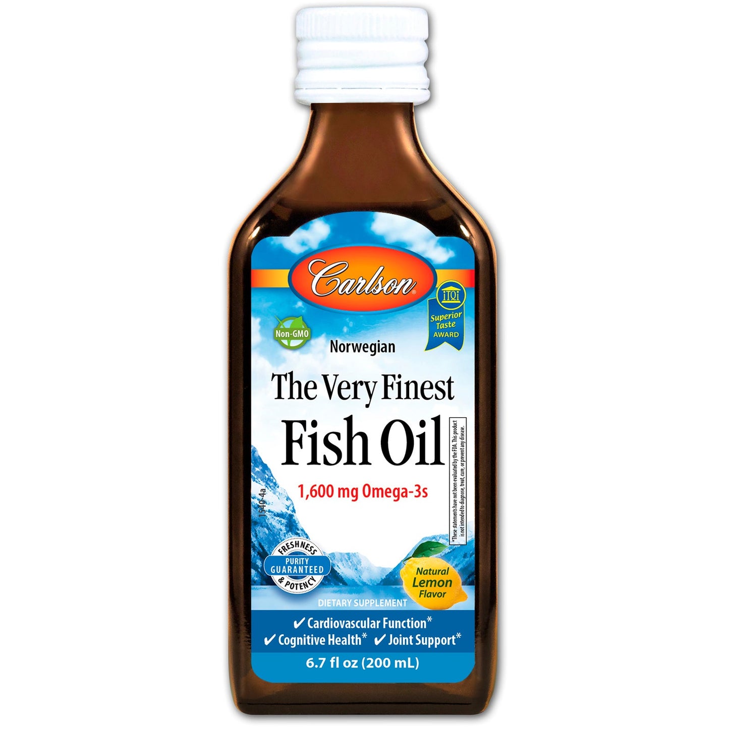 Carlson Labs Norwegian The Very Finest Fish Oil - Lemon, 200 ml.-NaturesWisdom