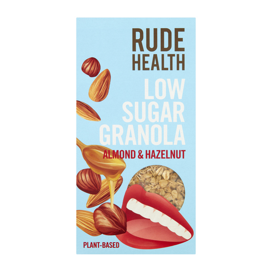 Rude Health Low Sugar Granola - Almond & Hazelnut, 400g.