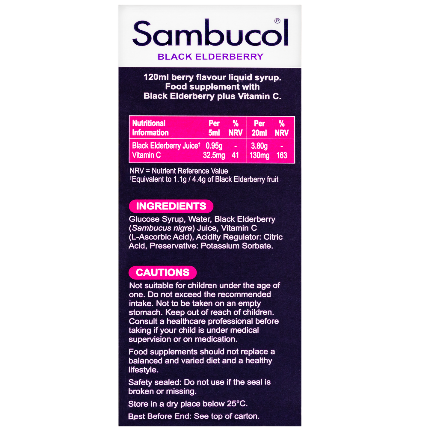 [25% Off Bundle Deal] 3 x Sambucol Kids Formula (UK Version), 120 ml.