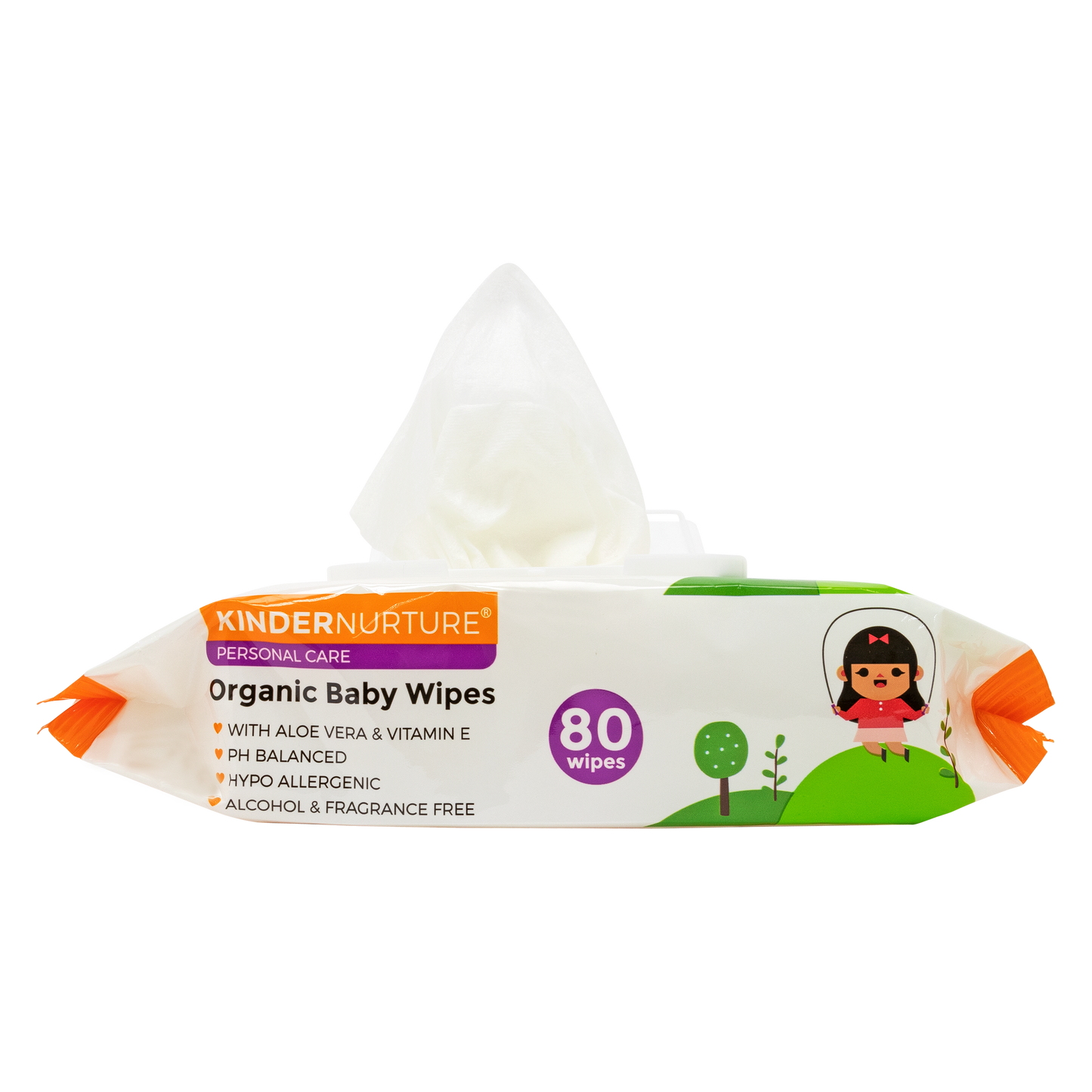 KinderNurture Organic Baby Wipes, 80 wipes