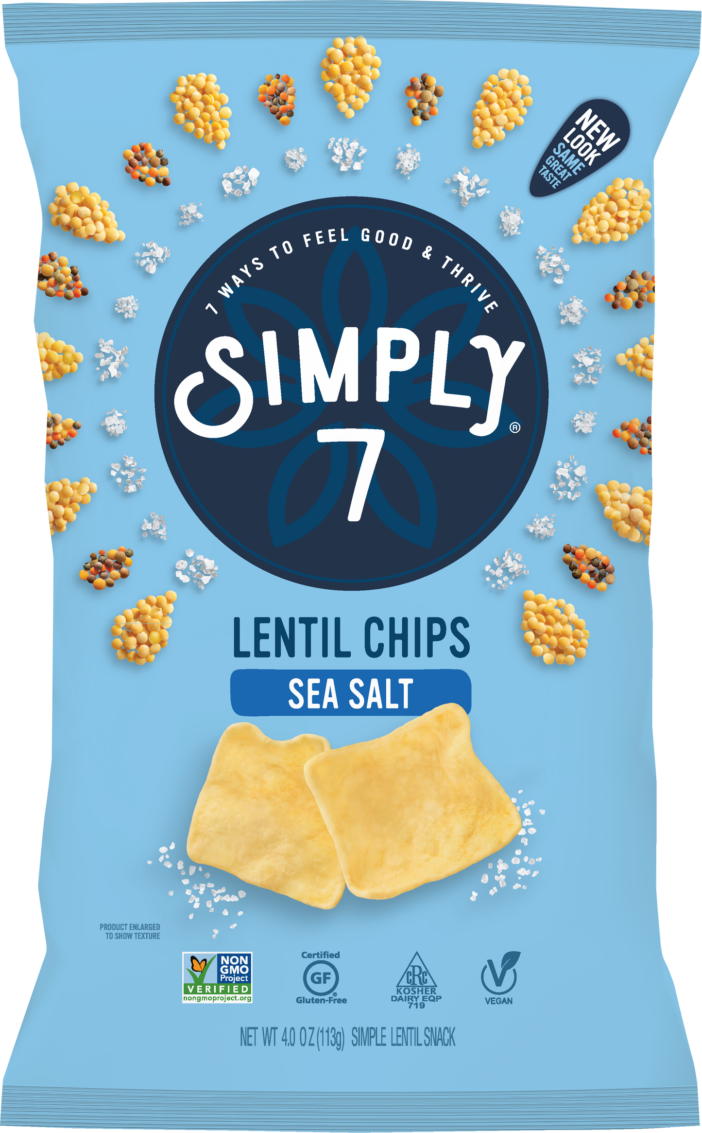 [Bundle of 2] Simply 7 Lentil Chips - Sea Salt, 113 g