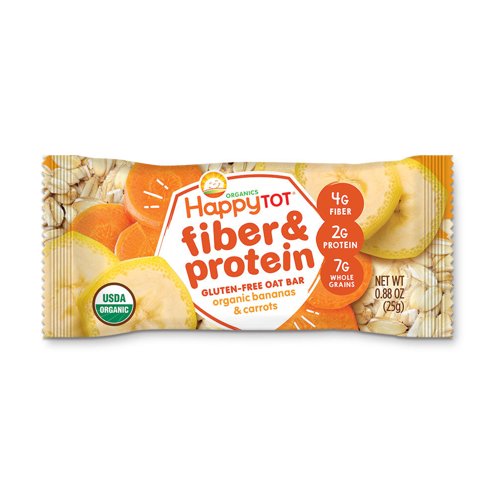 Happy Family Happy Tot Fiber & Protein Soft-Baked Oat Bar - Bananas & Carrots, 5 x 25 g.
