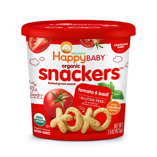 Happy Family Happy Baby Organic Snackers- Tomato & Basil, 42.5 g.