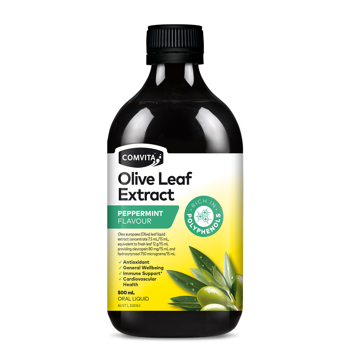 30% Off [Bundle of 6] Comvita Olive Leaf Extract - Peppermint Flavor, 500 ml.