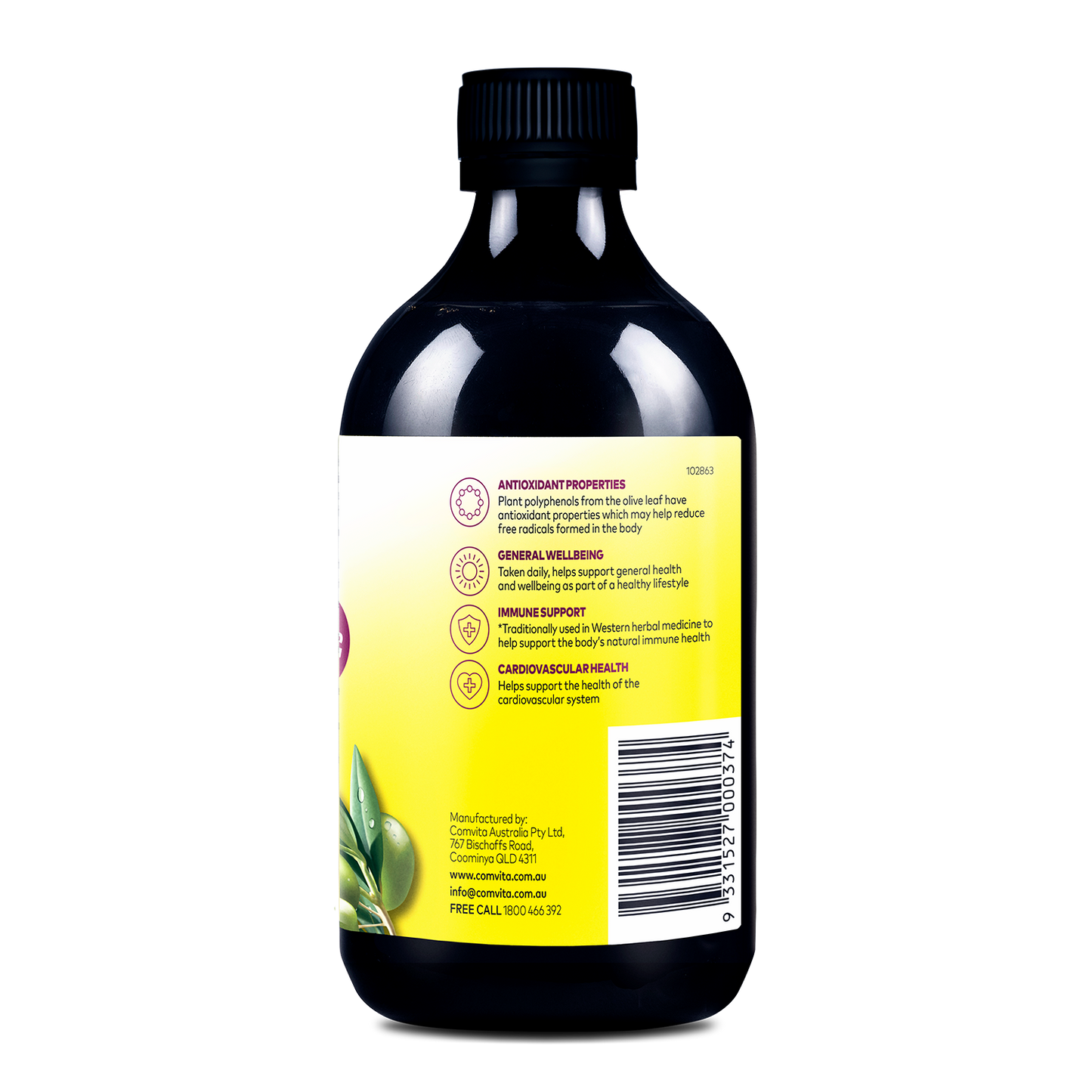 Comvita Olive Leaf Extract - Mixed Berry Flavor, 500 ml.