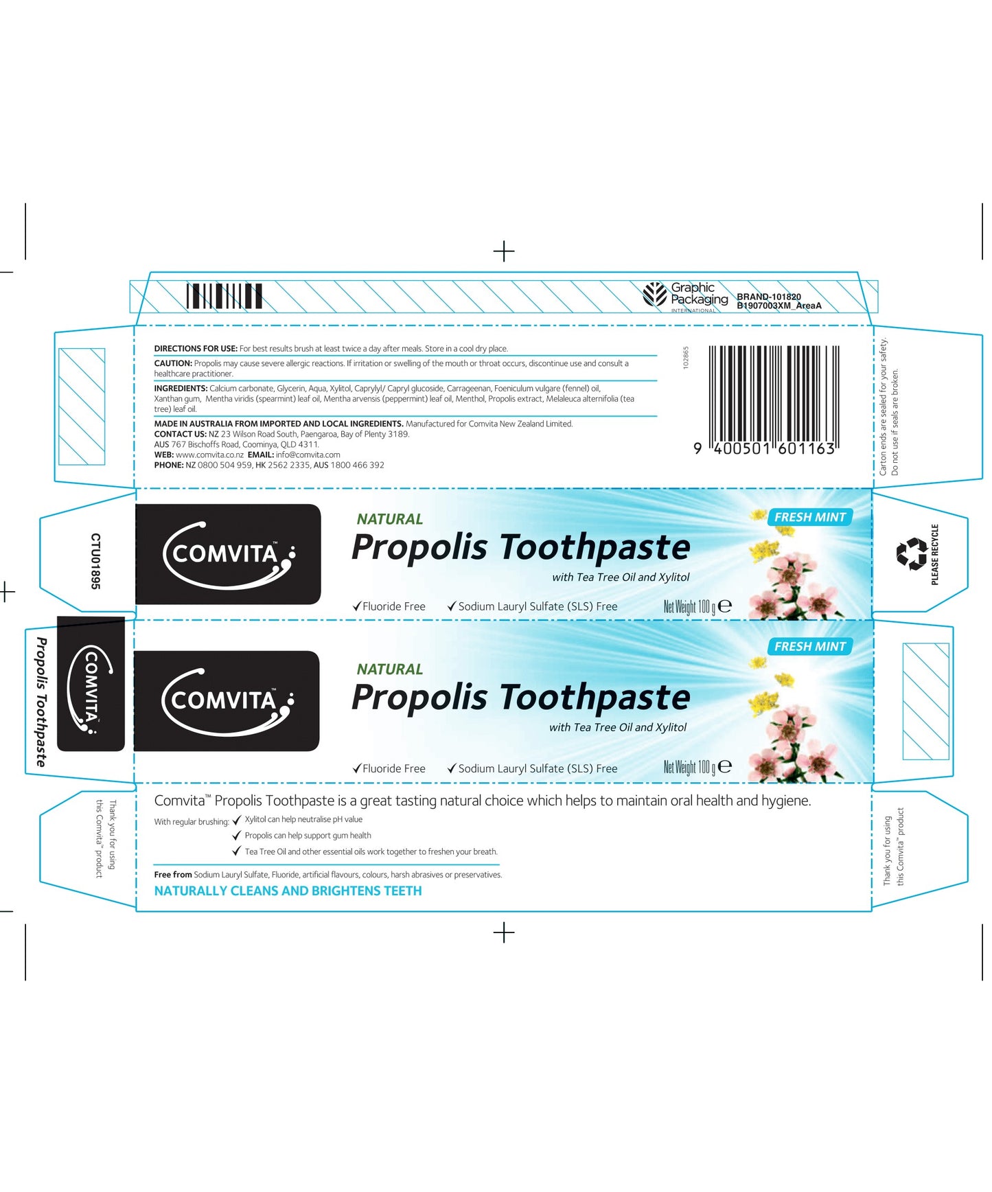 Comvita Natural Propolis Toothpaste, 100g