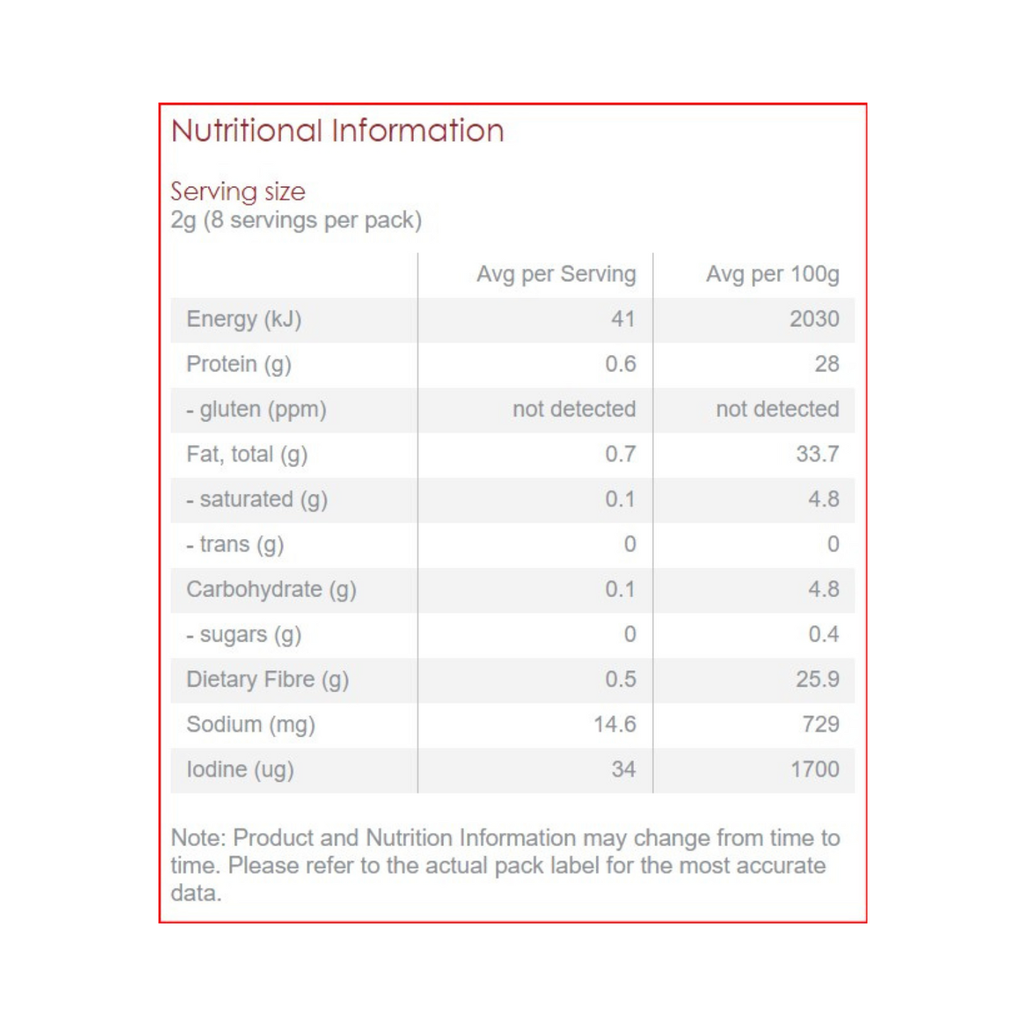 Ceres Organics Organic Roasted Seaweed Multipack, 8 x 2g.