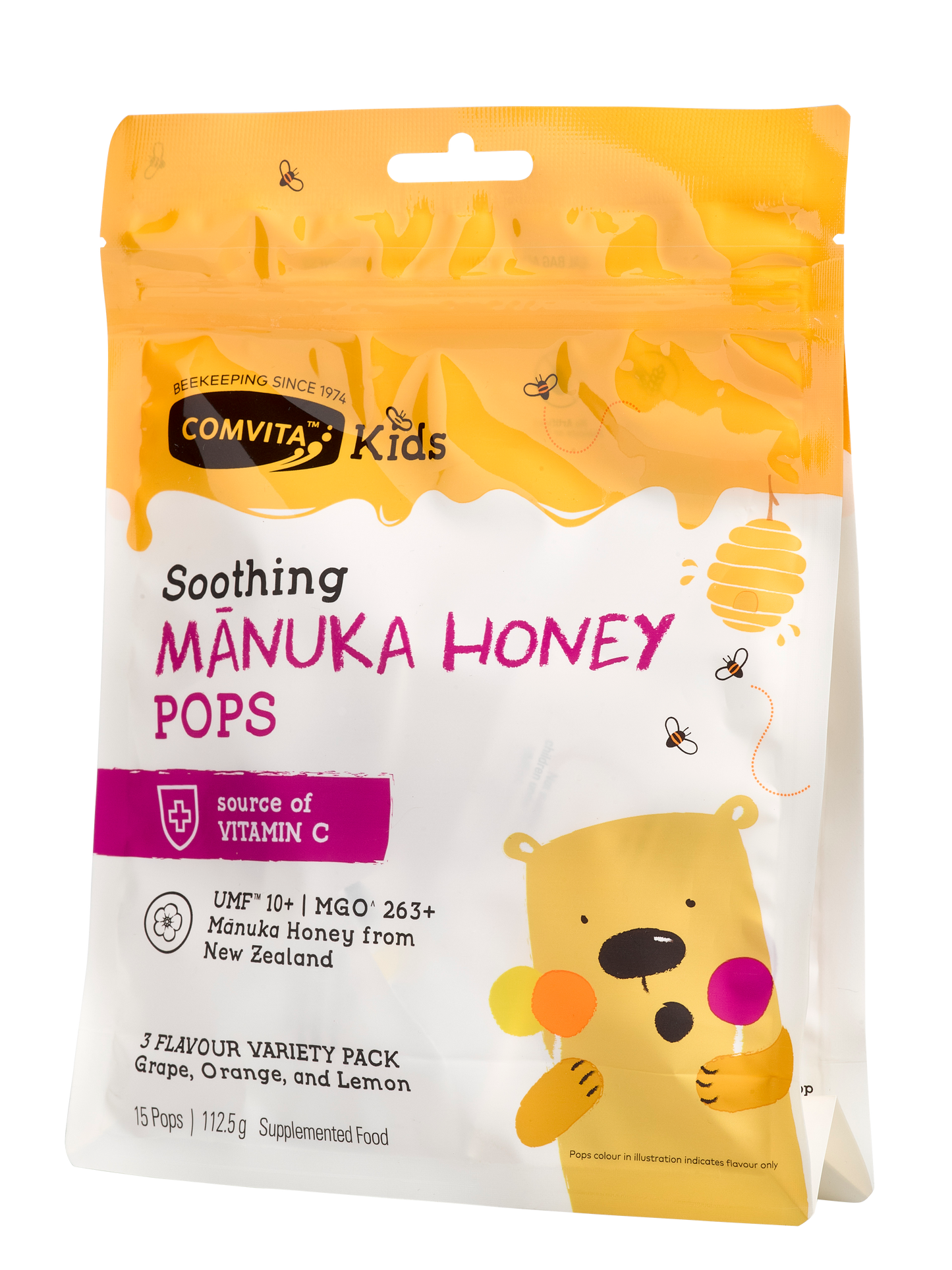 Comvita Manuka Honey UMF™ 10+ Soothing Pops, 15 pops