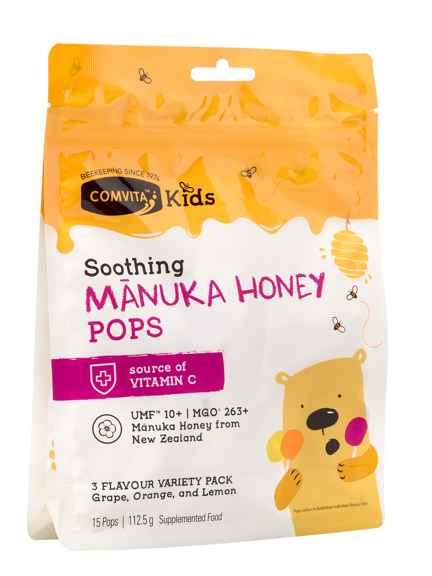 Comvita Manuka Honey UMF™ 10+ Soothing Pops, 15 pops