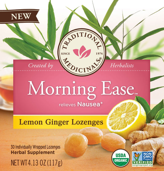 Traditional Medicinals Morning Ease Lemon Ginger, 30 Lozenges