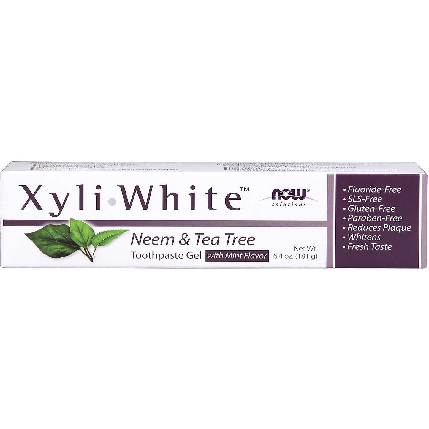 NOW XyliWhite Toothpaste Gel - Neem & Tea Tree (Fluoride-Free), 181 g.-NaturesWisdom