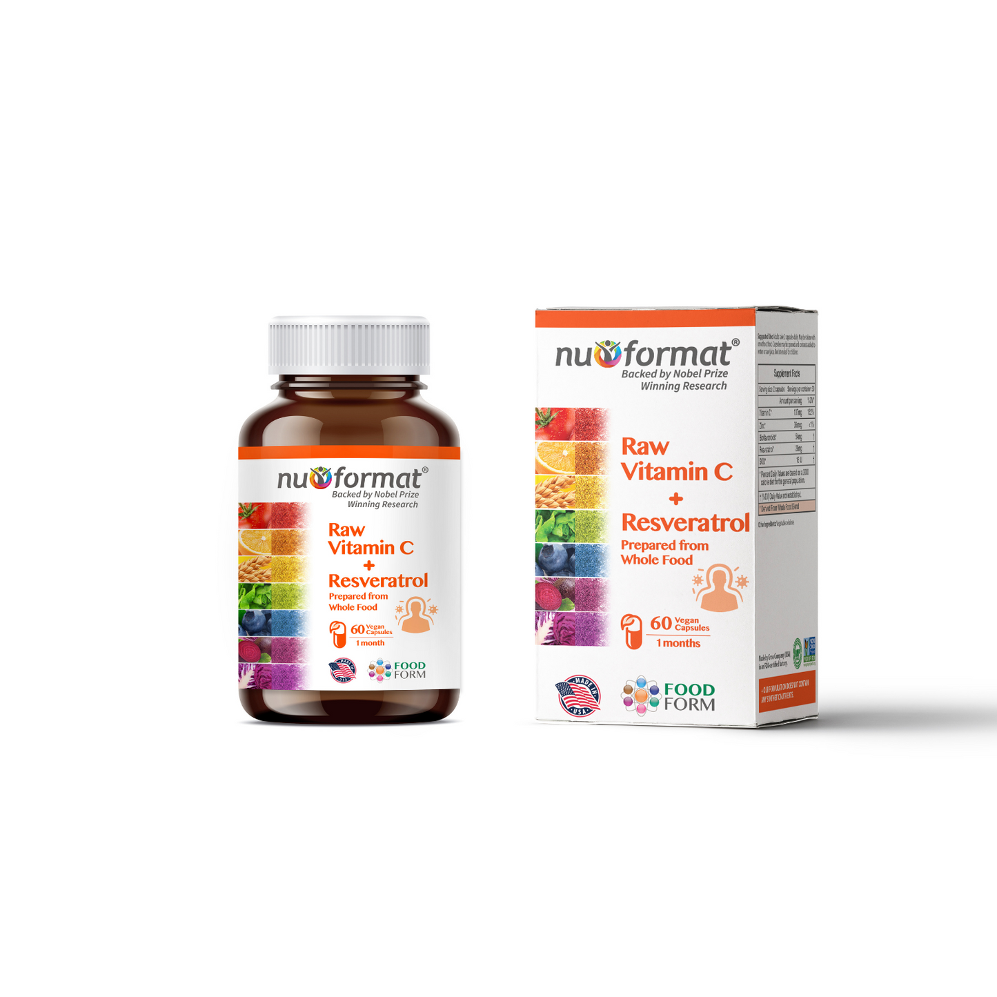 Nuformat Vitamin C + Resveratrol, 60 vegan caps