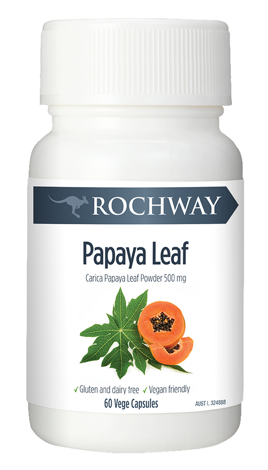 Rochway Papaya Leaf, 60 caps. [EXP.1/9/24]