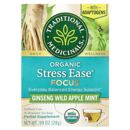 Traditional Medicinals Stress Ease Focus, 16 bags.