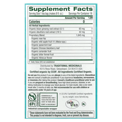 Traditional Medicinals Stress Ease Focus, 16 bags.