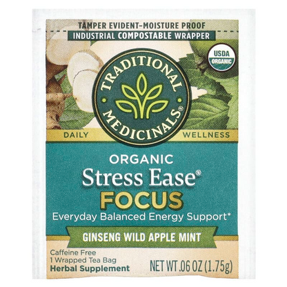 Traditional Medicinals Stress Ease Focus, 16 bags.