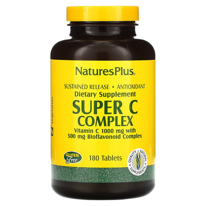 Natures Plus Super C Complex Sustained Release, 180 tabs.