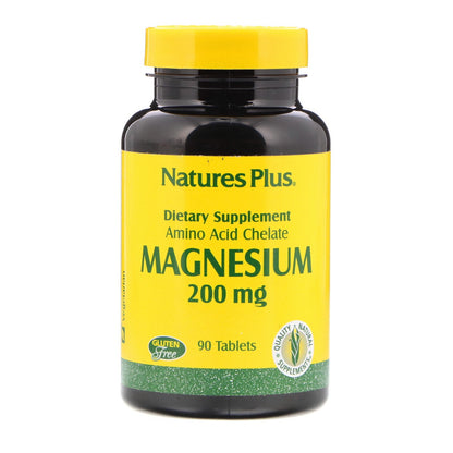 Natures plus Magnesium (Biotron Amino Acid Chelate) 200 mg, 90 tabs.