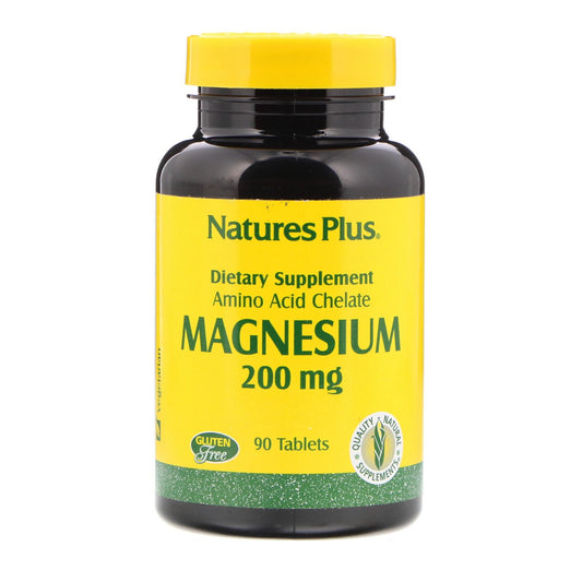Natures plus Magnesium (Biotron Amino Acid Chelate) 200 mg, 90 tabs.