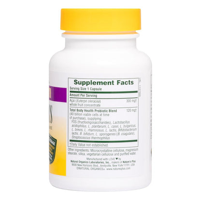 Natures Plus Ultra Probiotics - 40 Billion Live Cells/12 Strains (vcaps), 30 caps.