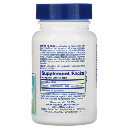 Natures Plus Say Yes To Dairy (Chewables), 50 tabs.