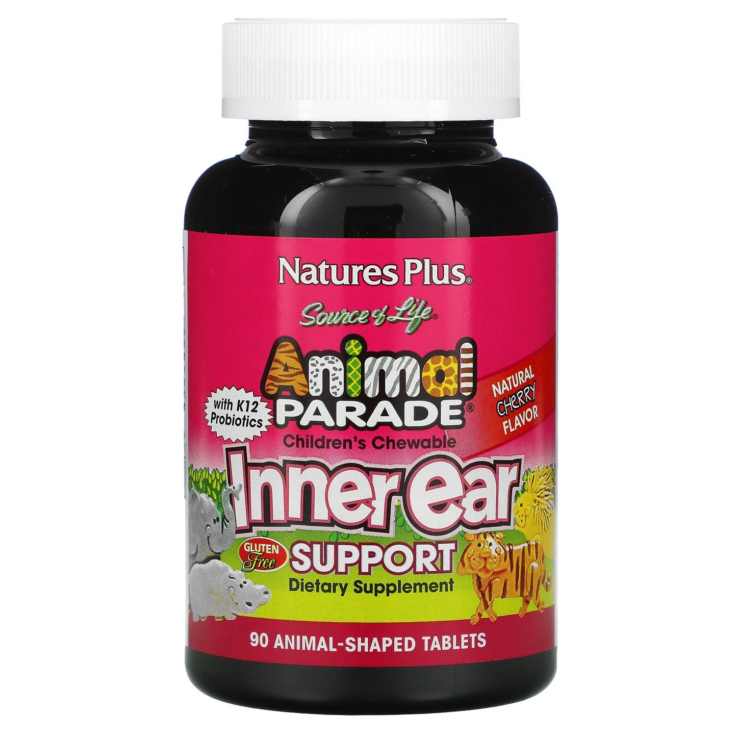 Natures Plus Source of Life Animal Parade Children's Chewable Inner Ear Support, 90 tabs.