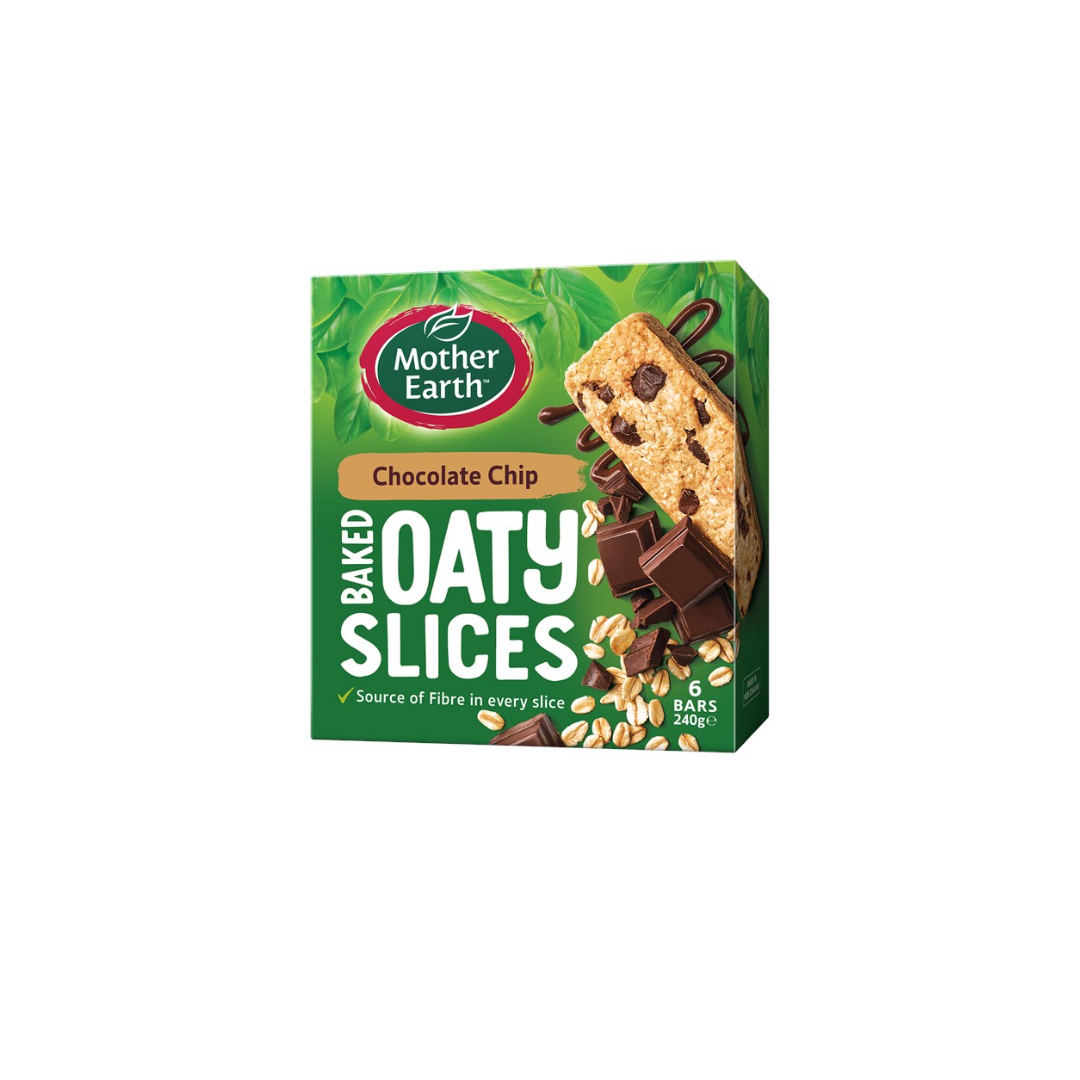 Mother Earth Baked Oaty Slices - Chocolate Chips, 240g