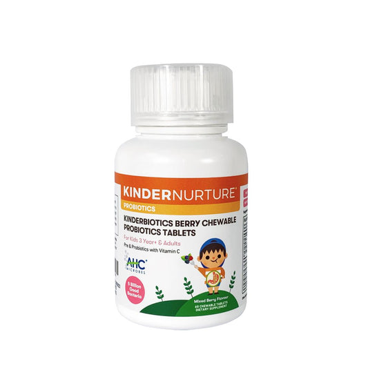 KinderNurture Kinderbiotics Berry Chewable Probiotics Tablets, 60 Chewable Tablets  [NEW PACKAGING]