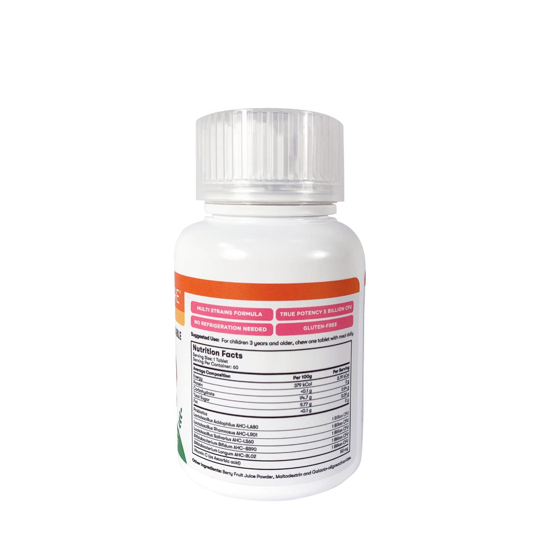 KinderNurture Kinderbiotics Berry Chewable Probiotics Tablets, 60 Chewable Tablets  [NEW PACKAGING]