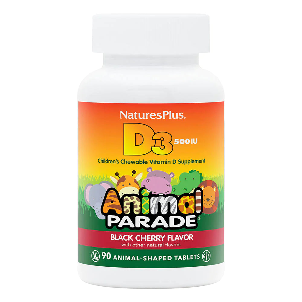 Nature's Plus Gluten Free - Animal Parade Vitamin D3 500 IU Chewable (Black Cherry), 90 tabs