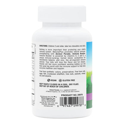 Natures Plus Source of Life Animal Parade Kids Immune Booster - Tropical Berry, 90 tabs.