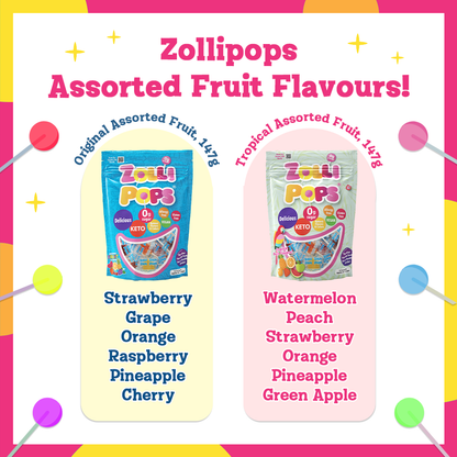 Zollipops Tropical Assorted Fruit, 88g