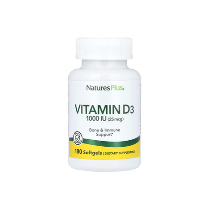 Natures Plus Vitamin D 1000 IU (D3, Cholecalciferol), 180 sgls.