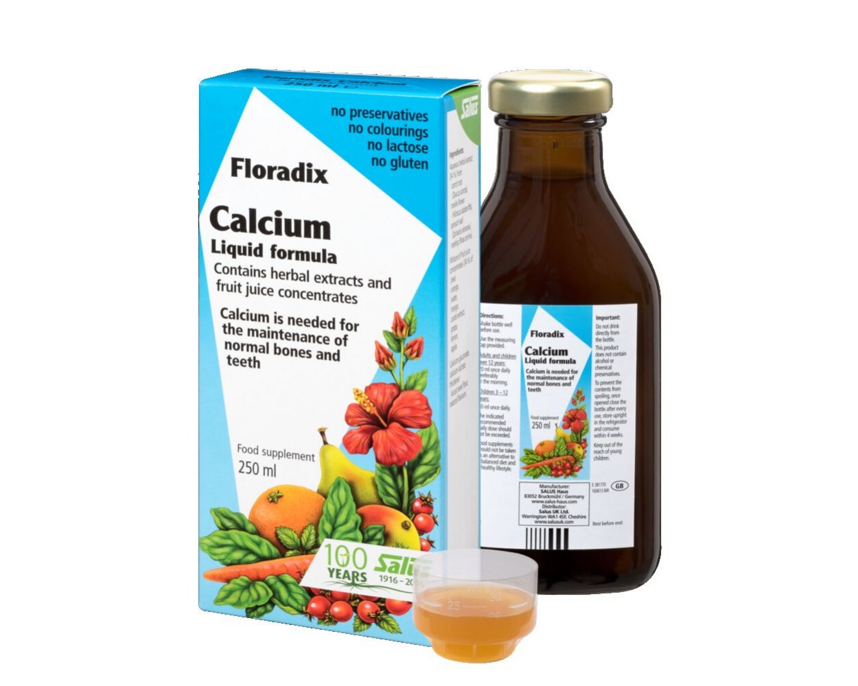 Salus Haus Floradix Liquid Calcium Supplement, 250 ml