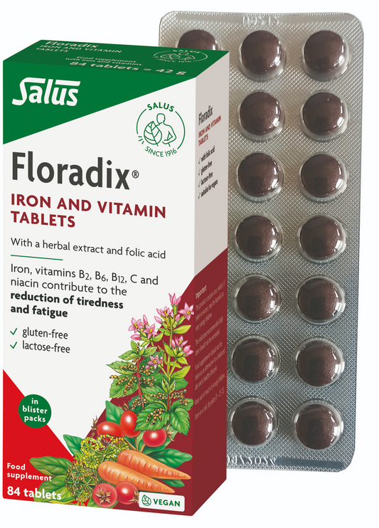 Salus Haus Floradix Iron Tablets Vegan, 84 tabs