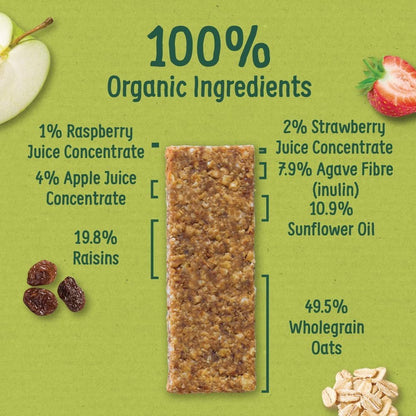Organix Goodies Organic Soft Oaty Bars - Strawberry & Apple, 6 x 23 g.