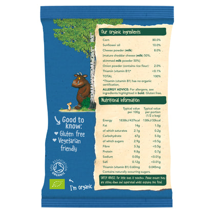 Organix Cheese & Onion Gruffalo Claws, 4 x 15 g.