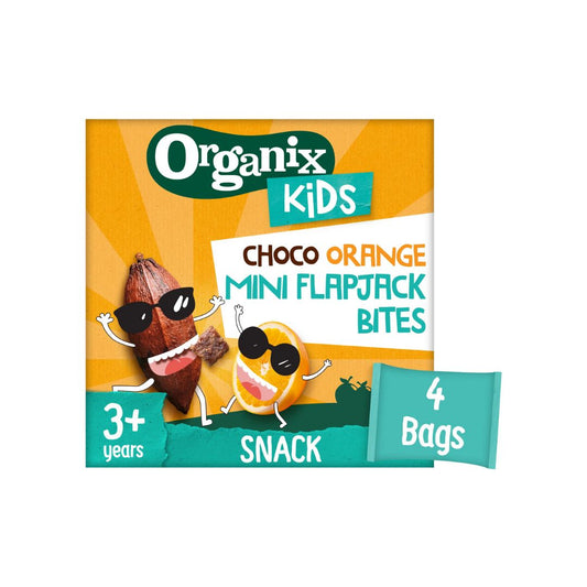 Organix Kids Choco & Orange Mini Flapjack Bites, 4 x 23 g.