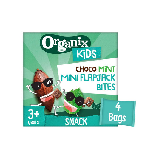 Organix Kids Choco & Mint Mini Flapjack Bites, 4 x 23 g.