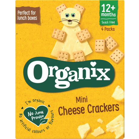 Organix Goodies Organic Mini Cheese Crackers, 4 x 20g.
