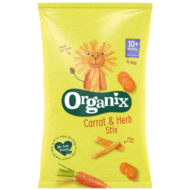 Organix Goodies Organic Carrot Stix, 4 x 15 g.