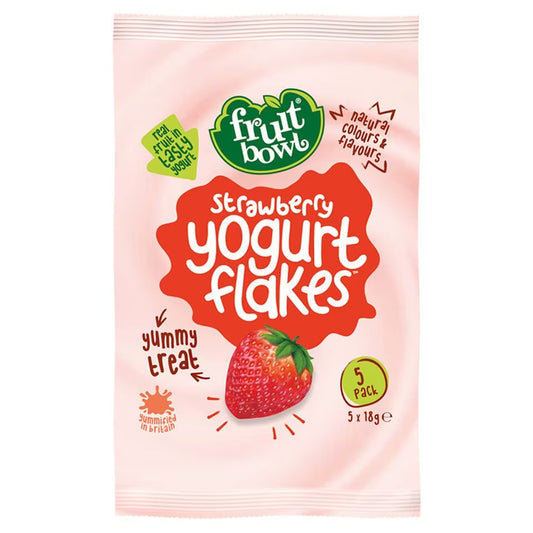 Fruit Bowl Yogurt Flakes- Strawberry, 5 x 18g.