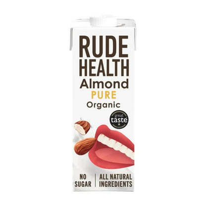 Rude Health Organic Dairy-free Drink - Pure Almond (Gluten Free), 1L. [EXP OCT 2025]