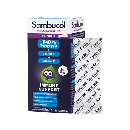 [25% Off Bundle Deal] 3 x Sambucol Black Elderberry Powder for Baby, 14 sachets.