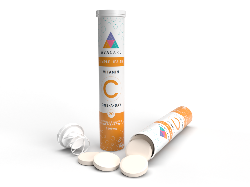 Avacare Vitamin C 1000 mg Effervescent, 20 tabs.