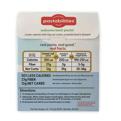 Pastabilities Lower Cal Pasta Penne Shaped, 226g