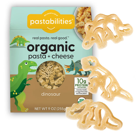 Pastabilities Organic Shaped Pasta (Mac 'N Cheese),Dinosaur, 284g