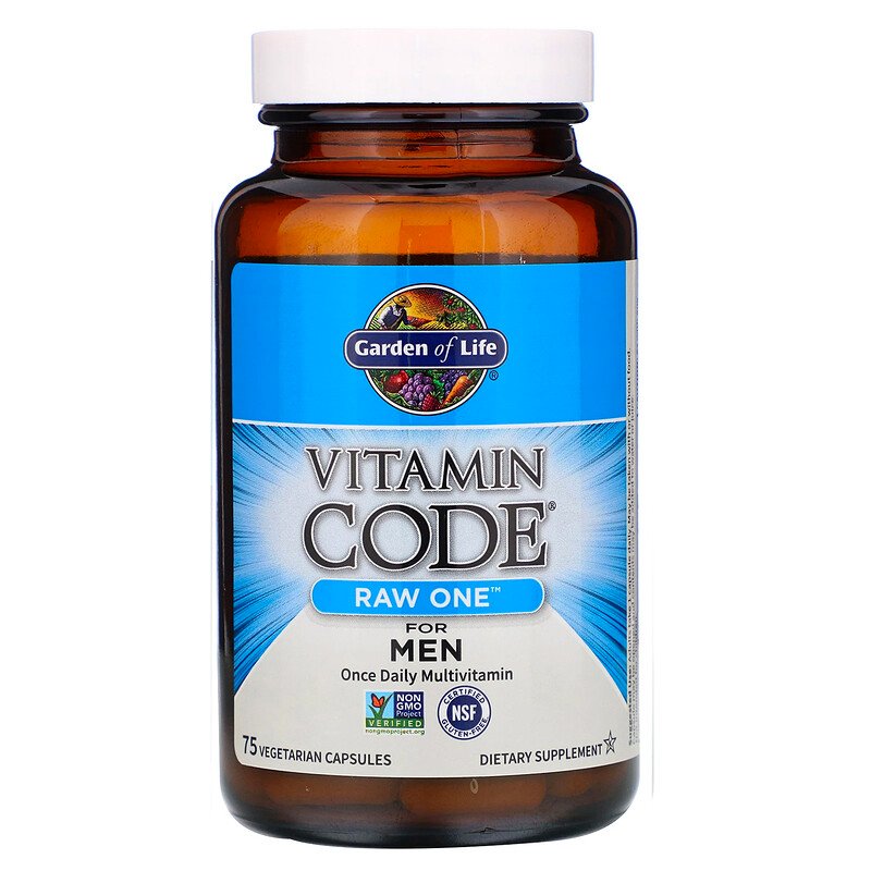 Garden of Life Vitamin Code Raw One For Men, 75 Vcaps.