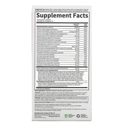 Garden of Life Vitamin Code Raw One For Women, 75 Vcaps.