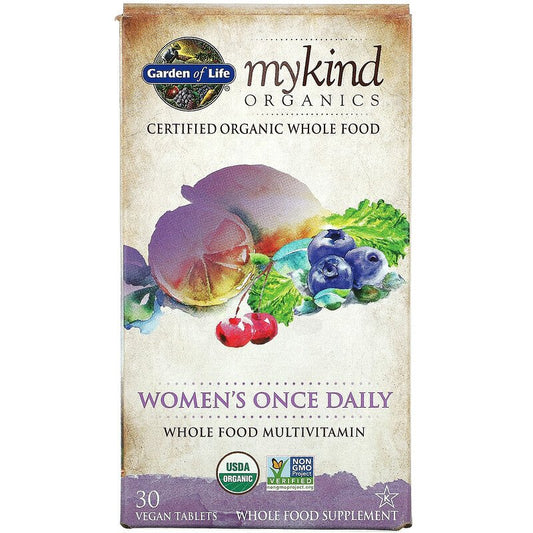 Garden of Life mykind Organics Women's Once Daily, 30 vtabs.
